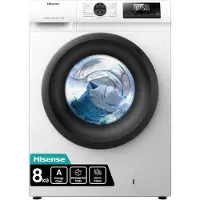 Hisense Freistehend Waschmaschine, 8 kg, 1400 U/min., Frontlader, 8 kg, B, 74 dB, 1400 RPM, A