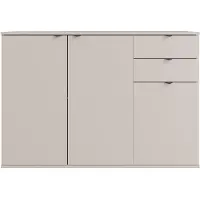 Masseno Kommode METRIX 120 cm Sideboard mit 2 Schubladen und 3 Türen für Wohnzimmer Schlafzimmer Modern 120x35x82,5 cm Kaschmir