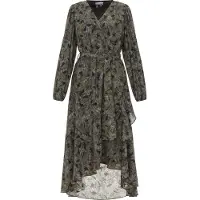 Dreimaster Kleid Frauen schwarze Blume