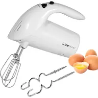 Clatronic elektrischer Handmixer, kraftvoller 250-W-Motor, 5 Geschwindigkeitsstufen, praktische Auswurftaste, robuste Edelstahlquirle und -knethaken, spülmaschinengeeignet – HM 3014 weiß