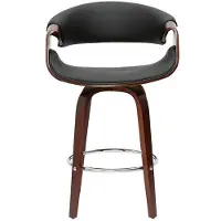 Miliboo - Design Barhocker schwarz und dunkles Holz 65 cm ARAMIS
