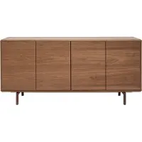 Miliboo - Vintage-Sideboard mit vier Türen aus dunklem Holz B160 cm SUVA