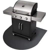 Drukarnia Piga Grill-Unterlage - 100x100 cm - Metall - Schwarz - Feuerfeste Bodenschutzplatte - Hitzeschutzplatte - Outdoor - Terrasse - Grillzubehör