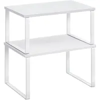 Songmics Küchen-Organizer 2er Set stapelbar wolkenweiß-schneeweiß KCS02W01