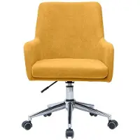 Miliboo - Design-Bürosessel senfgelb mit Samteffekt SHANA