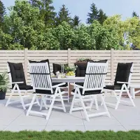vidaXL Möbel Set Hochlehner-Stuhlkissen 6 pcs Melange SchwarzGartenmöbelauflagen - Gartenmöbelauflagen c6335