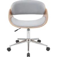 Miliboo - Design-Bürostuhl Hellgrau / Helles Holz BENT