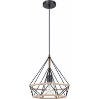 Globo Lighting Hängeleuchte Metall schwarz, braun, Metall schwarz, Kabel PVC schwarz, Höhe kürzbar, ø: 380mm, H: 1500mm, exkl. 1x E27 60W 230V