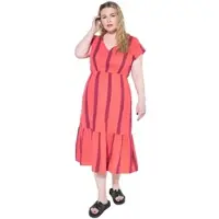 Studio Untold Midikleid in hibiskusrot | Gr.: 50-52