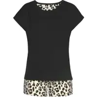 Vivance DREAMS Shorty in schwarz mit Animal-Print | Gr.: 48/50