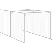 vidaXL Hundehütte mit Dach Anthrazit 117x1017x123 cm Verzinkter Stahl