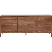 Miliboo - Vintage-Sideboard mit 2 Türen und 3 Schubladen Walnussfurnier B180 cm BENJA