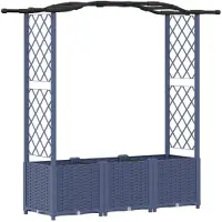 Syfax Hochbeet mit Rankgitter und Dach Grau 164 x 40 x 138 cm PP