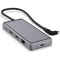 Unisynk 10 POrt USB-C Hub 4K 60Hz 100W Grey