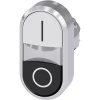 Siemens Twin pushbutton 22mm white: I black: O s