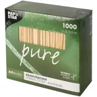 Papstar Rührstäbchen aus Bambus "pure", 13,5 cm, 1000 Stück, 1000 von FROG.coffee