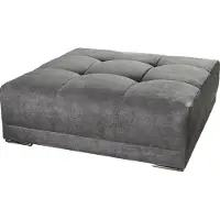 Die Möbelfundgrube Hocker Sitzhocker 120 x 120 cm Microfaser grau - MOLDAU
