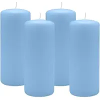 Kopschitz Kerzen 4er Set Adventskranzkerzen Blue Bell Hellblau Ø 60 x 120 mm