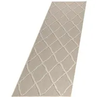 KADIMA DESIGN Balkonteppich Bohemian UV-Beständig Waschbar Strapazierfähig | Läufer Beige 80x250 cm Küche Balkon Fußbodenheizung geeignet | IMST –