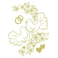 VEPATIM 50x Motivservietten Airlaid 40 x 40 cm "Goldene Tauben + Ringe" Hochzeit