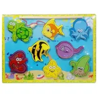 Swede Holzpuzzle mit Angelrute –