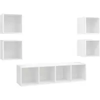 Syfax 5-tlg. TV-Schrank-Set Weiß Holzwerkstoff