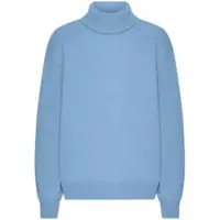 Colorful Standard Pullover Unisex Merino Wool Turtleneck Seaside Blue-L