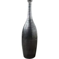 VIVANNO Bodenvase Delgada 18 cm x 18 cm x 77 cm Spiralschwarz