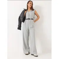 Bianco V-Ausschnitt weiter Bein Jumpsuit mit Schleifendetail
