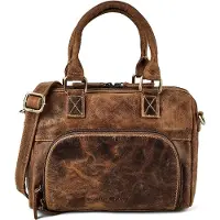 Green Burry Greenburry Damen Handtasche Vintage Leder Antikbraun - Stilvolle Leder-Schultertasche im Retro-Look