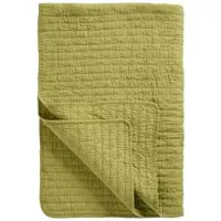 Ib Laursen Baumwoll-Quilt mit Kreuzstichen in herbal green | Gr.: onesize