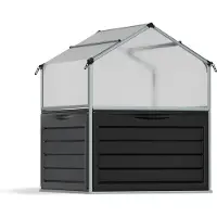 Palram - Canopia Metall Hochbeet mit Gewächshaus Plantino anthrazit 118x118x148 cm