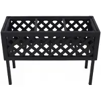 Mendler Hochbeet MCW-P86, Blumen-/Pflanzkasten Pflanzgefäß, In-/Outdoor Akazie Holz MVG- 59x82x32cm schwarz