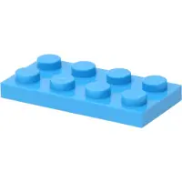 LEGO : 50 Platten, Größe 2x4 Noppen in dunklem Azurblau
