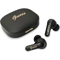 GUESS - Wireless Earbuds Script Metal Logo kabellose Bluetooth-5.4-TWS-Ohrhörer mit Mikrofon, USB-C, 400 mAh – schwarz