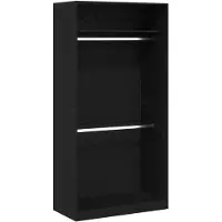 vidaXL Kleiderschrank mit Regal Schwarz Eichen-Optik 100 x 50 x 200 cm