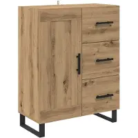 vidaXL Sideboard Artisan-Eiche 69,5 x 34 x 90 cm Verbundholz und Eisen
