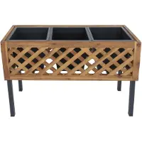 Mendler Hochbeet MCW-P86, Blumen-/Pflanzkasten Pflanzgefäß, In-/Outdoor Akazie Holz MVG- 59x82x32cm braun