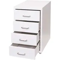 Proregal Rollcontainer Housten 48x28x41cm 4 Schubladen Weiß