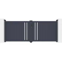 Casanoov Verstellbares Drehtor Breite Giona 300x120cm Grau Aluminium