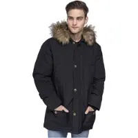 Lonsdale Herren Winterjacke mit Kapuze normale Passform STREETLAM Black S