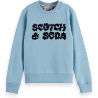 Scotch & Soda Regular Fit Garment Dyed Front Artwork Sweatshirt