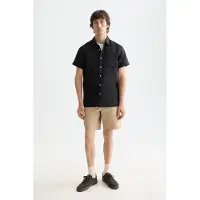 Scotch & Soda Herren Hemden Linen Shirt - Zwart - Größe S