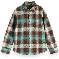 Scotch & Soda Boy Flannel Checked Shirt Agate Green Abstract Check Größe: 10 | Hemden Outlet | kids | Grün