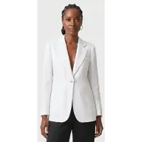 Brooks Brothers Jacket Linen White Größe: M | Blazer Outlet | Damen | Weiß