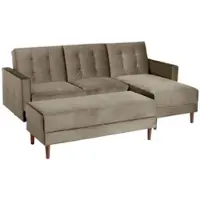 58 aufm Kessel FUNKTIONSSOFA mit Hocker Katunia Samtvelours sahara