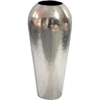 FineBuy Vase 50cm Aluminium Blumenvase Design Bodenvase Wohndeko Rund Dekovase Metall