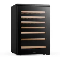 Klarstein Bevora Weinkühlschrank freistehend | 6 Einschübe | 128 Liter | 48 Flaschen | 54 cm Schwarz