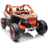 Es-toys Kinderfahrzeug – Elektro Auto „Can Am RS Orange“ – 24V Akku,4x200W Motoren- 2,4Ghz, Allrad+2 Sitzer+Ledersitz+EVA