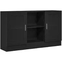 vidaXL Sideboard Schwarz Eichen-Optik 120 x 30,5 x 70 cm Holzwerkstoff